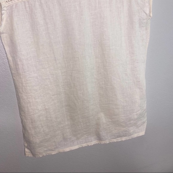 Linen Knit Blend Beige Top Medium - Picture 4 of 10